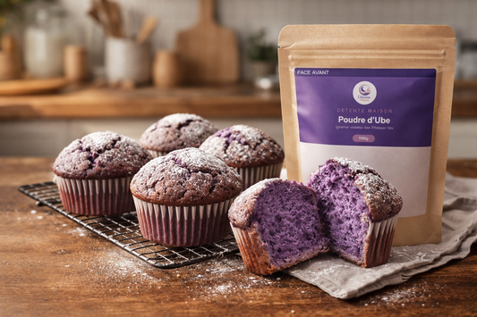 Pancakes moelleux à l'Ube naturellement violets avec poudre d'Ube Détente Maison
