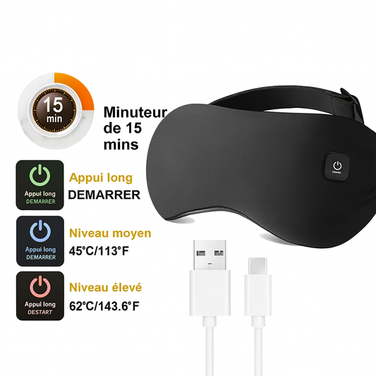 Masque Yeux Chauffant & Massant – Fatigue Oculaire & Télétravail